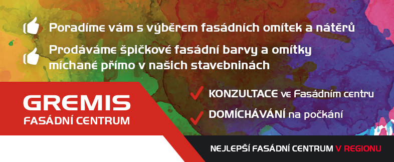 Poradíme s výběřem fasádních omítek, fasádních nátěrů. Prodáváme fasádní barvy nejlepší kvality a mícháme přímo v našich stavebninách ve Velkém Meziříčí.