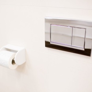 Detail vzorkové koupelny v koupelnovém studiu Gremis - splachovací systém